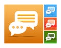 3D group chat bubble talk icons design isolated on orange, blue, green, red background