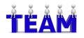 3d group of men sitting on team text concept Royalty Free Stock Photo