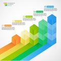 3D growing multicolor infographic bar chart diagram for financial, analytics, statistics reports and web design. Royalty Free Stock Photo