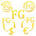 3D Guinean Frank currency of Guinea set symbol icon