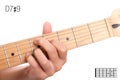 D7 9 guitar chord tutorial Royalty Free Stock Photo