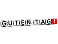 3D Guten Tag block text on white background