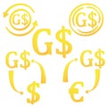 3D Guyanese dollar of Guyana. currency symbol icon set