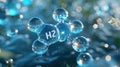 3d H2O Molecule Visualization Royalty Free Stock Photo