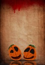 3D Halloween Jack o lanterns on a grunge blood splattered paper Royalty Free Stock Photo