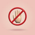 3d hand blocking stop. Vector