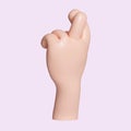 3d hand crossed fingers. icon isolated on pink background. 3d rendering illustration. Clipping path. Royalty Free Stock Photo