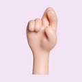 3d hand crossed fingers. icon  on pink background. 3d rendering illustration. Clipping path. Royalty Free Stock Photo