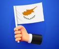 3d hand holding Cyprus National flag