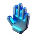 Glowing 3D Hand Icon Illustration Technology Concept Interactive Virtual Experience Royalty Free Stock Photo