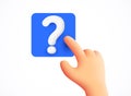 3d Hand pressing the question button Royalty Free Stock Photo