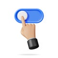 3D Hand and Switch Button Royalty Free Stock Photo