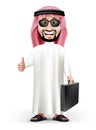 3D Handsome Saudi Arab Man in Traditional Dress