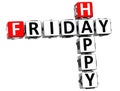3D Happy Friday Crossword Royalty Free Stock Photo