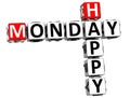 3D Happy Monday Crossword Royalty Free Stock Photo