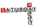 3D Happy Saturday Crossword Royalty Free Stock Photo