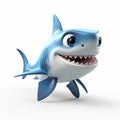3d Happy Smiling Shark Illustration - Cartoonish Character Design
