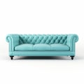 3d Harmony Turquoise Chesterfield Sofa On White Background