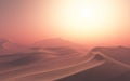 3D Hazy desert landscape at sunset