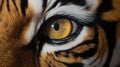 Intense Tiger Eyes: A Captivating Close-up In Hard Edge Style