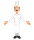 3d head chef standing with open arms