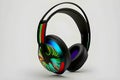 Headphones 3D colorful display product