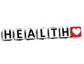 3D Health Block Button text