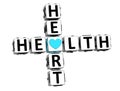 3D Health Heart Crossword Block Button text Royalty Free Stock Photo