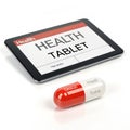 3D health tablet isolated on white background Royalty Free Stock Photo