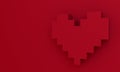 3D heart background red