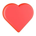 a 3d heart emoji illustration isolated on a white background Royalty Free Stock Photo
