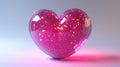 3D Heart emoji. Valentines day. Pink heart emoticon, Ai Generated