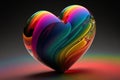 3D heart fluidly encompassing all the colors of the rainbow, just what love should look like.