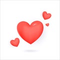 3D Heart icon vector 10 eps design. Like and Heart icon. Upvote likes button. Social nets red heart web buttons isolated