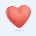 3D Heart icon vector 10 eps design. Like and Heart icon. Upvote likes button. Social nets red heart web button isolated