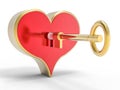 3d Heart and Key Background