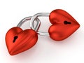 3D Heart Padlocks