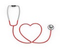 3d heart shape created with stethoscope Royalty Free Stock Photo