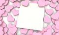 3D heart shape pink color wallpaper background