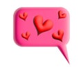 3D Heart Speech Bubble Icon illustration