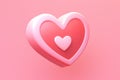 3D hearts as icons, cartoonish and cute, shiny and smooth, clean background, simple details