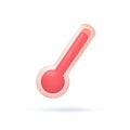 3D heat icon Thermometer indicating the heat of the weather during a sunny day. 3d illustration