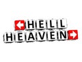 3D Heaven Hell Button Click Here Block Text