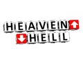 3D Heaven Hell Button Click Here Block Text