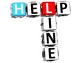 3D Help Line Crossword on white background Royalty Free Stock Photo