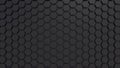 3d hexagon abstract background. Black grid honeycomb texture digital futuristic surface. Technology, computers, network