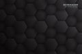 3D Hexagon Blocks Structure Dark Gray Vector Abstract Background