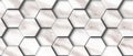 3D hexagon made of Marble decor. Material white marble.