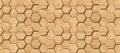 3D hexagon made of wood decor. Material wood oak