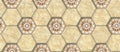 3D hexagon made of yellow Marble decor with golden flower